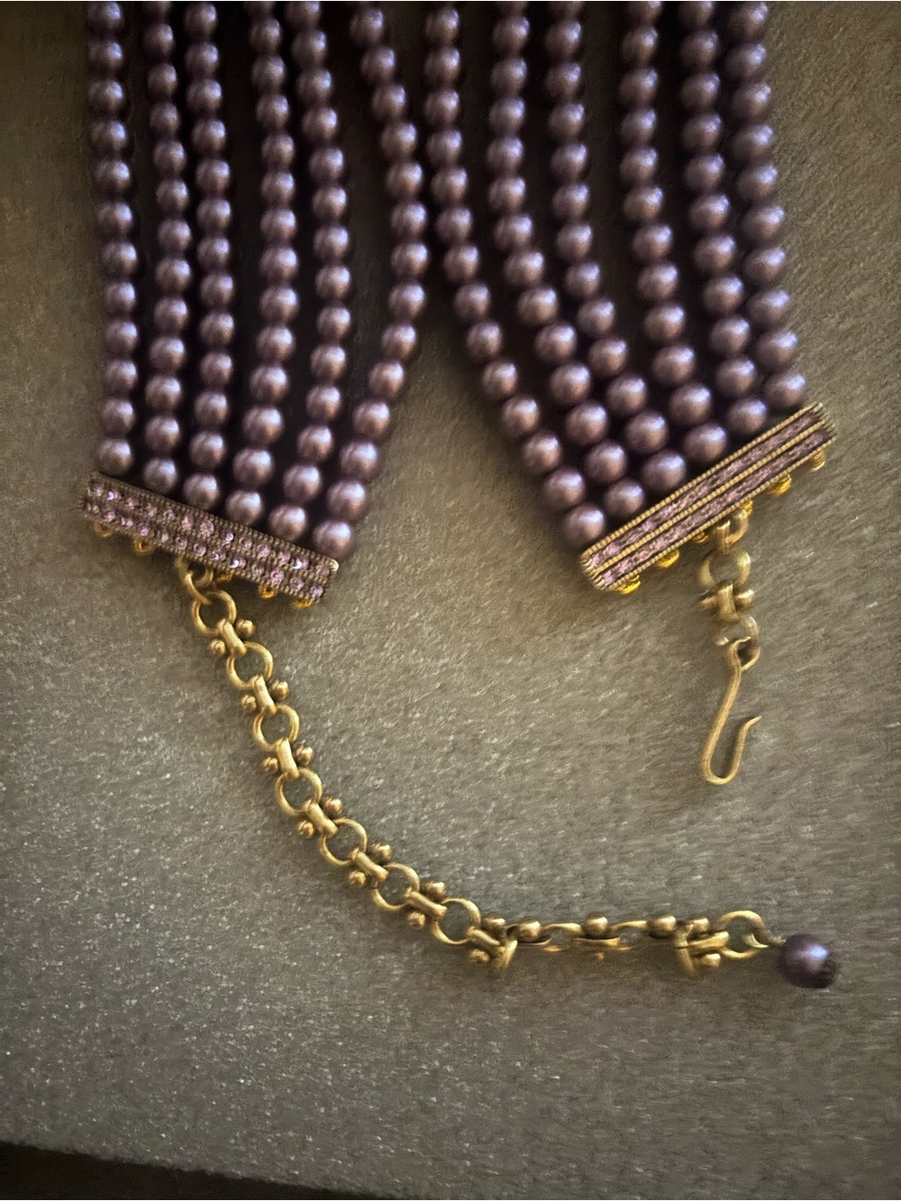 Heidi Daus Multi-Strand Pearl Crystal Medallion Statement Necklace NIB - Picture 3 of 6
